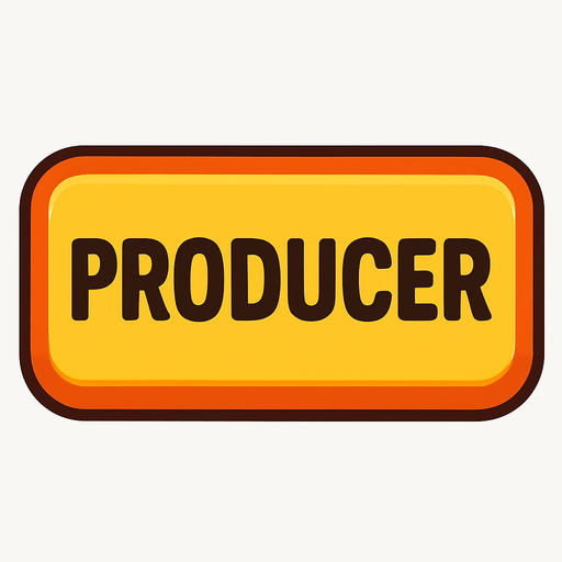 PRODUCER BUTTON.
In-Game asset.  2d.  High contrast.  No shadows