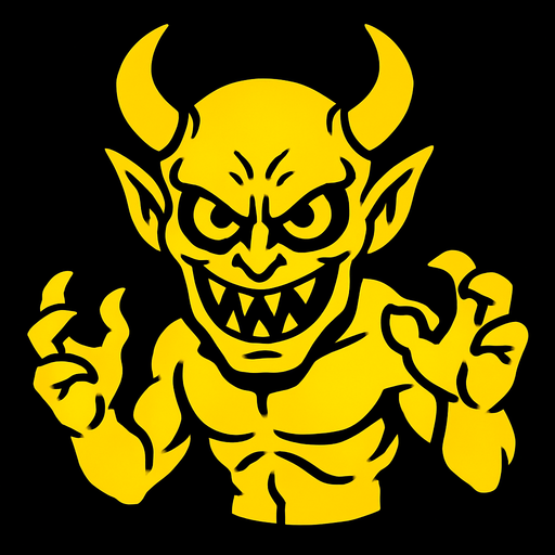 yellow demon.
In-Game asset.  2d.  High contrast.  No shadows
