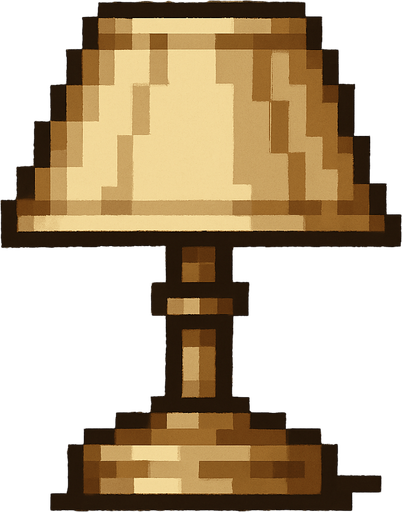 Un velador con base muy simple, sin lampara, tipo pixel art meta slug.
In-Game asset.  2d.  High contrast.  No shadows