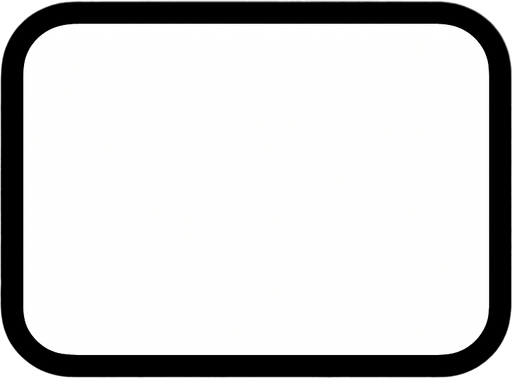 rectangulo Blanco con bordes redondeados. figura simple.
In-Game asset.  2d.  High contrast.  No shadows