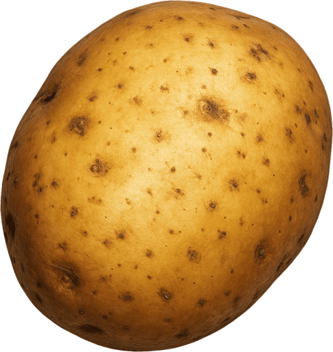 ultra realistic potato.
In-Game asset.  2d.  High contrast.  No shadows