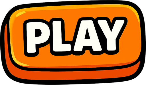 a cartoon style 3d button that says Play..
In-Game asset.  2d.  High contrast.  No shadows