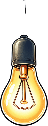 eureka moment, cartoon style, light, no people.
Single Game Texture. In-Game asset. 2d. Blank background. High contrast. No shadows.