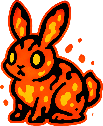 LAVA BUNNY.
In-Game asset.  2d.  High contrast.  No shadows
