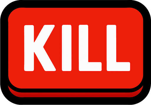 Kill button.
In-Game asset.  2d.  High contrast.  No shadows