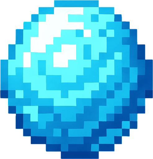 bola de hielo de pixeles.
In-Game asset.  2d.  High contrast.  No shadows