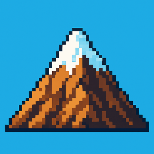 Dağ 2d pixel art.
In-Game asset.  2d.  High contrast.  No shadows