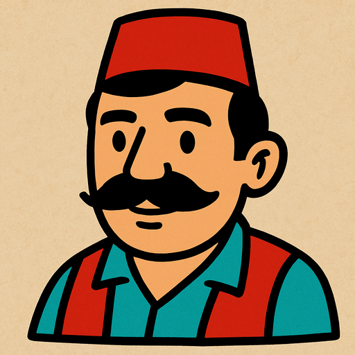 bıyıklı çaycı hüseyinin kafası olsun.
In-Game asset.  2d.  High contrast.  No shadows