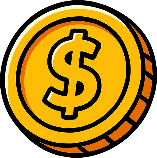 coin.
In-Game asset.  2d.  High contrast.  No shadows
