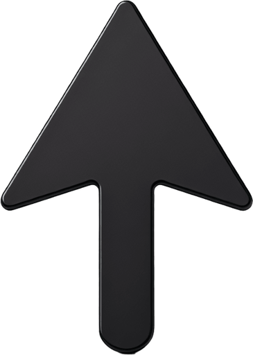 Simple black arrow pointing up. Mouse cursor like.