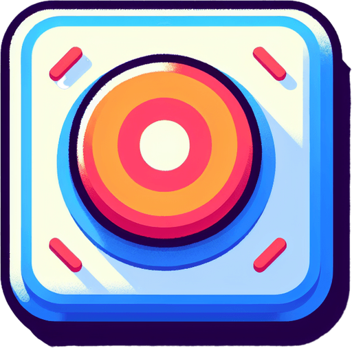 Reset ball button retro style.
Single Game Texture. In-Game asset. 2d. Blank background. High contrast. No shadows.