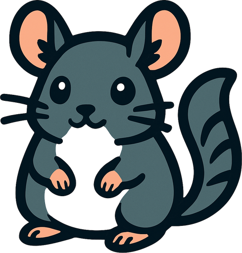 Chinchilla.
In-Game asset.  2d.  High contrast.  No shadows