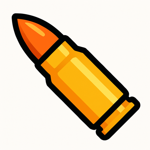 bullet.
In-Game asset.  2d.  High contrast.  No shadows