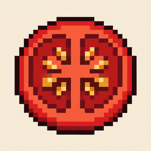 tomato slice pixel art.
In-Game asset.  2d.  High contrast.  No shadows