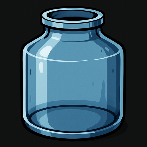 Enorme Récipient transparent.
In-Game asset.  2d.  High contrast.  No shadows