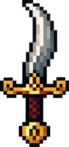 pixel ottoman dagger.
In-Game asset.  2d.  High contrast.  No shadows