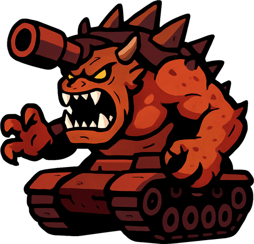 Tank enemy big creature.
In-Game asset.  2d.  High contrast.  No shadows