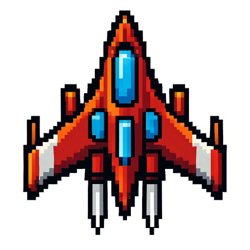 space shooter oyununda ki uzay gemisinin aynısı.
In-Game asset.  2d.  High contrast.  No shadows