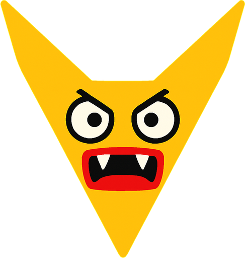 V shape yellow 2d enemy for asset..
In-Game asset.  2d.  High contrast.  No shadows