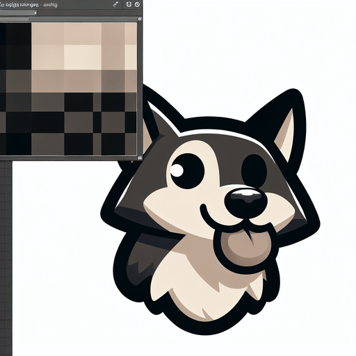 Dog.
Single Game Texture.  In-Game asset.  2d.  Blank background.  High contrast.  No shadows