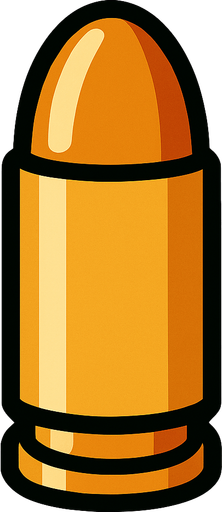 Tabanca mermisi tasarla.
In-Game asset.  2d.  High contrast.  No shadows