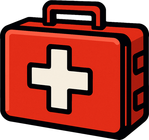 A health kit.
In-Game asset.  2d.  High contrast.  No shadows