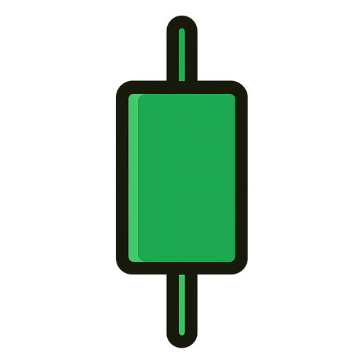 green stock market chart candle.
In-Game asset.  2d.  High contrast.  No shadows