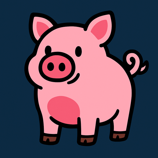 Pig.
In-Game asset.  2d.  High contrast.  No shadows