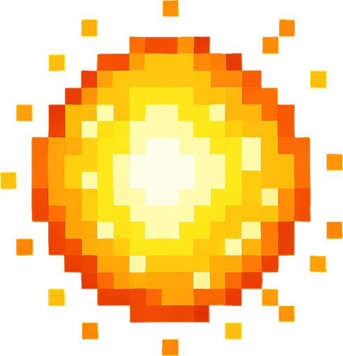 bola de luz de pixeles.
In-Game asset.  2d.  High contrast.  No shadows