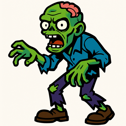 Zombie.
In-Game asset.  2d.  High contrast.  No shadows