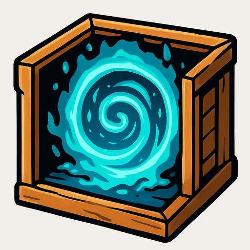 mytic portal in box.
In-Game asset.  2d.  High contrast.  No shadows
