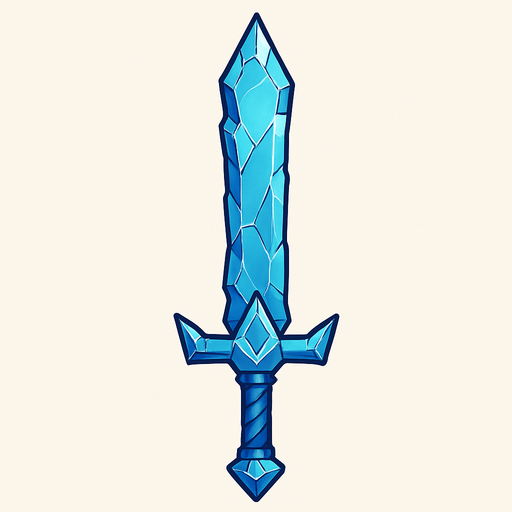 buz bir kılıç.
In-Game asset.  2d.  High contrast.  No shadows