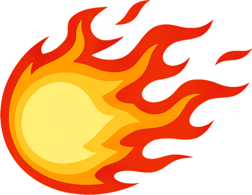 fire ball.
In-Game asset.  2d.  High contrast.  No shadows