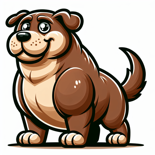 Mega dog.
2D cartoon, no background