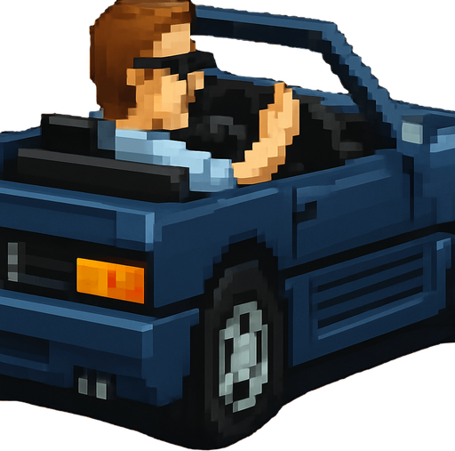 The car is dark blue