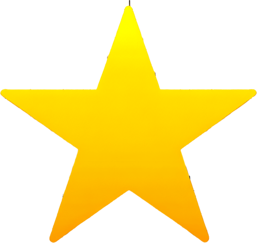 star, yellow, 2D.
Single Game Texture.  In-Game asset.  2d.  Blank background.  High contrast.  No shadows