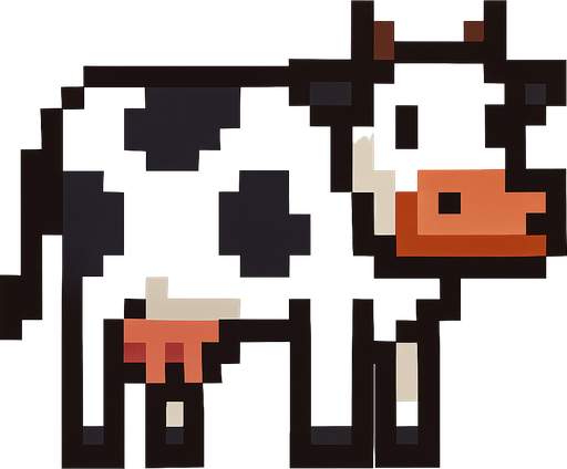 Inek pixel.
In-Game asset.  2d.  High contrast.  No shadows