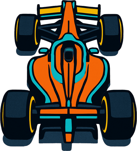 F1 from a bird's eye view.
In-Game asset.  High contrast.  No shadows