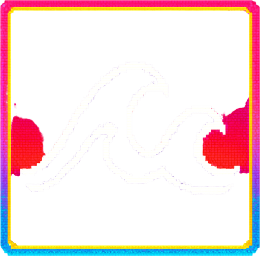 The outline of a peaked set of waves. White colour. 80s arcade machine graphics.
In-Game asset.  2d.  High contrast.  No shadows