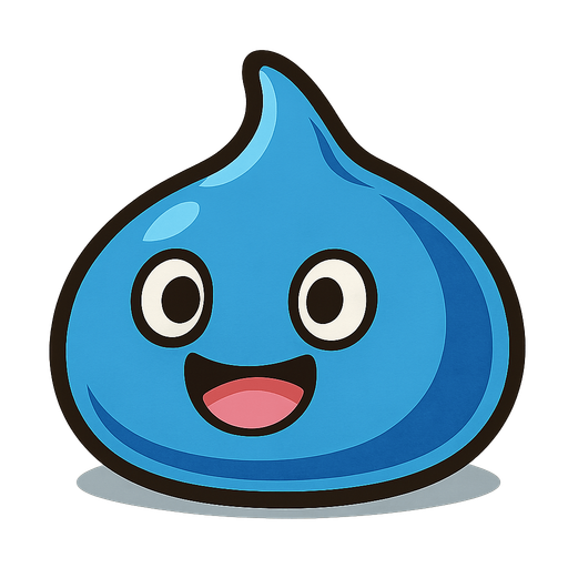 picture of a cute enemy slime monster inspired by dragon quest and ragnarok online.
In-Game asset.  2d.  High contrast.  No shadows