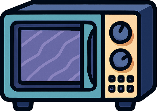 microwave.
In-Game asset.  2d.  High contrast.  No shadows