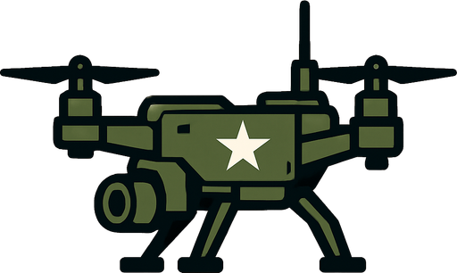 Military quadcopter side view
In-Game asset.  2d.  High contrast.  No shadows