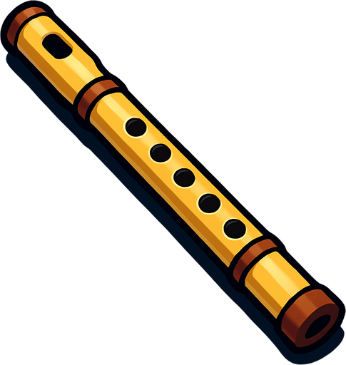 flute.
In-Game asset. 3d.  High contrast.  No shadows