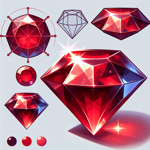 A red gem.
Single Game Texture.  In-Game asset.  2d.  Blank background.  High contrast.  No shadows