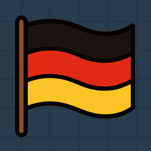 German flag high level.
In-Game asset.  2d.  High contrast.  No shadows