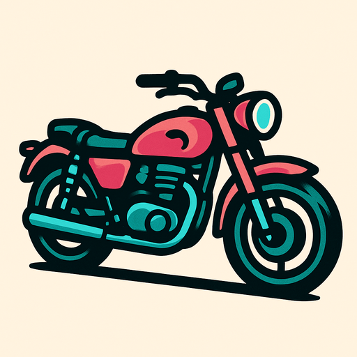 motorcycle.
In-Game asset.  2d.  High contrast.  No shadows