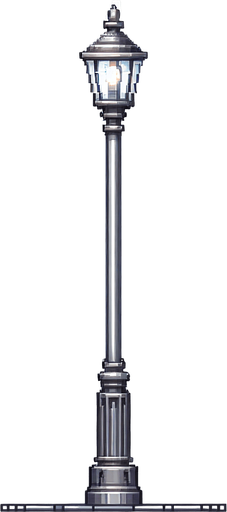 lateral view of a modern street lamp post.
video game sprite