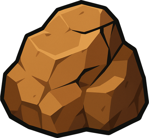 2d rock for game.
In-Game asset.  2d.  High contrast.  No shadows
