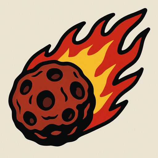 Meteor 2d.
In-Game asset.  2d.  High contrast.  No shadows