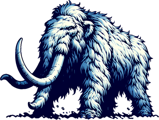 A animated image of a mommoth.
Single Game Texture. In-Game asset. 2d. Blank background. High contrast. No shadows.